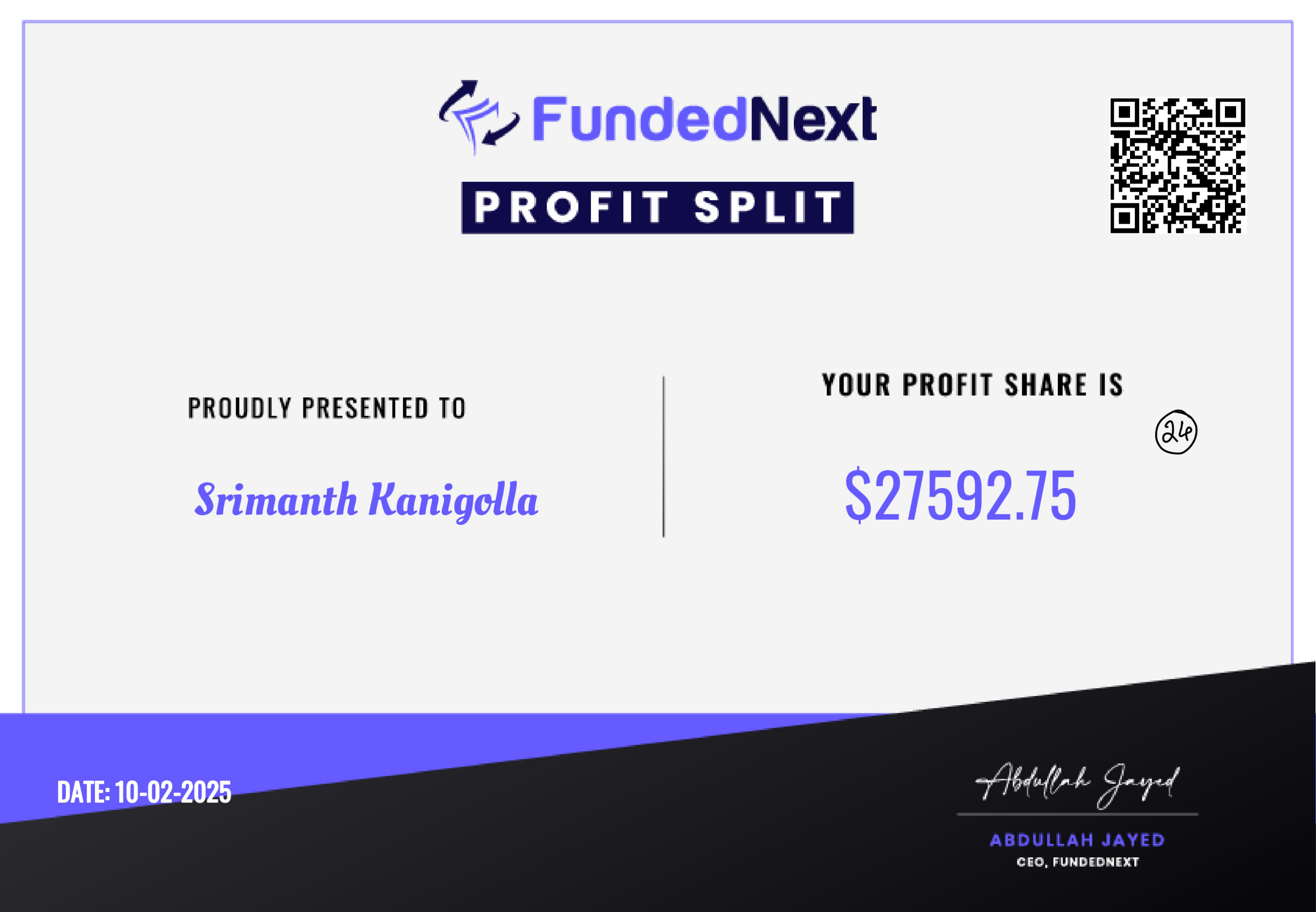 Payout Certificate 1