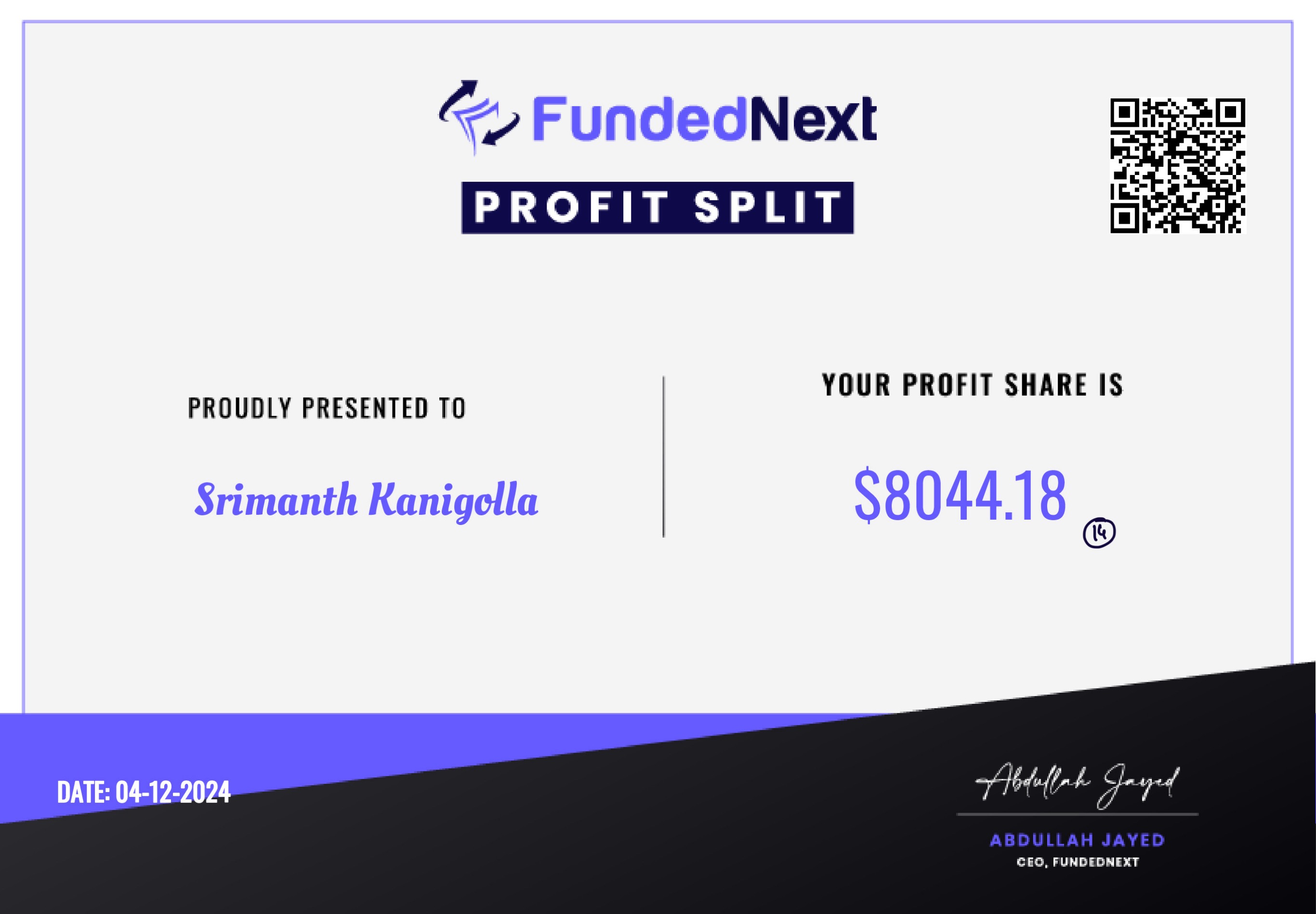 Payout Certificate 12