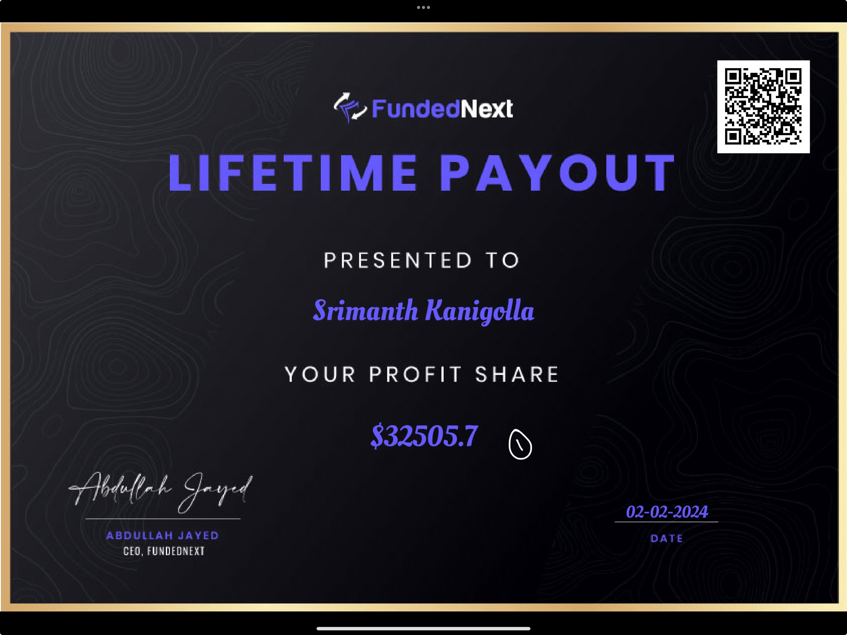 Payout Certificate 2