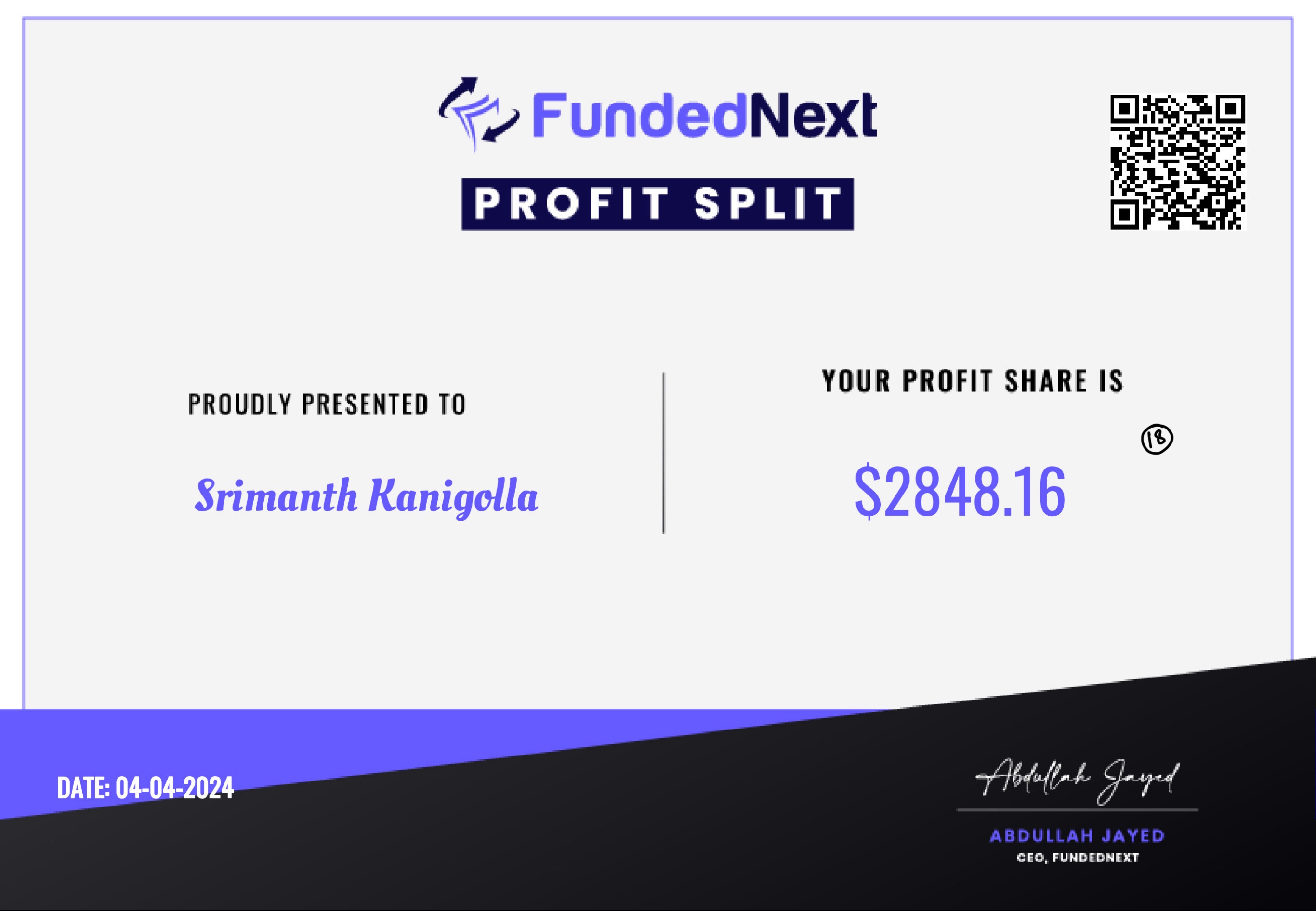 Payout Certificate 9